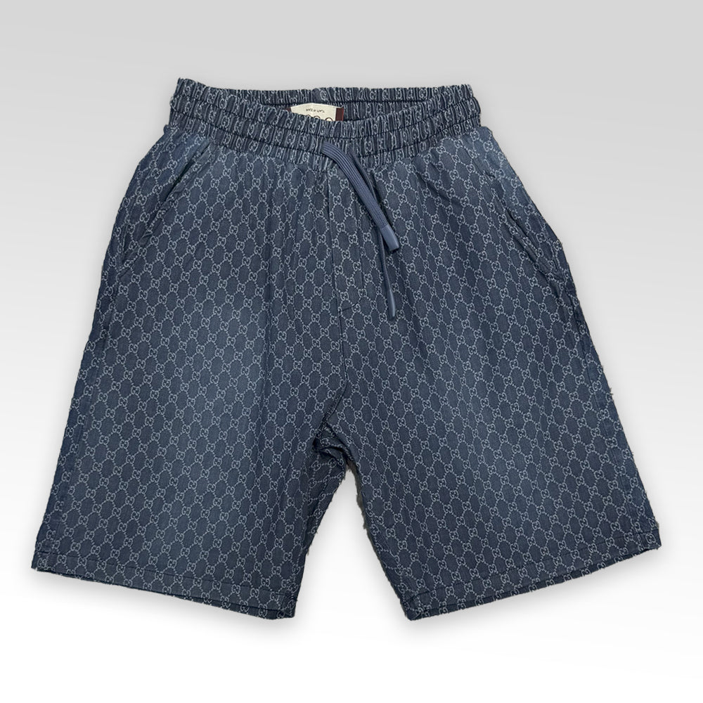 GUCCI GG Denim Shirt&Shorts Set