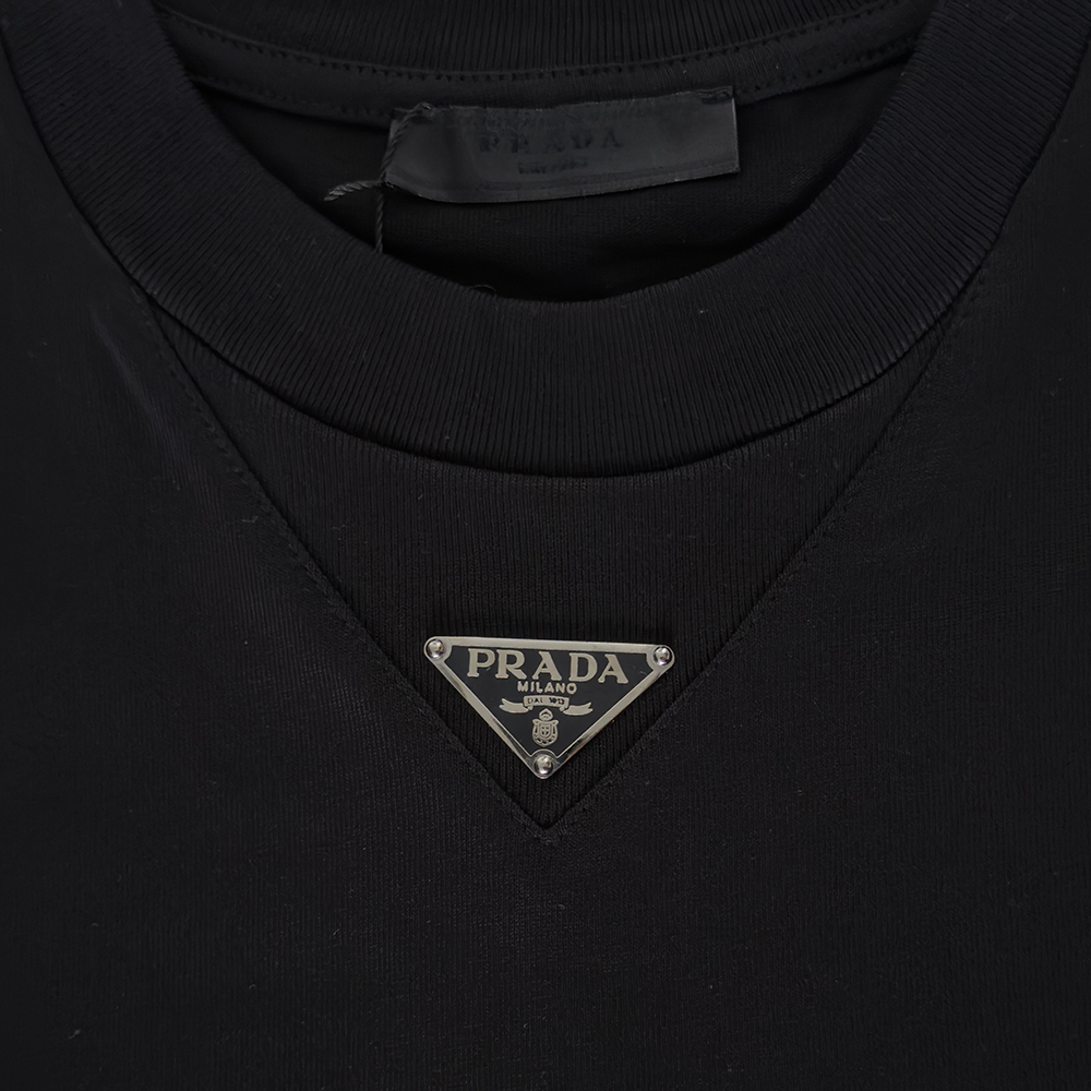PRADA Metal Triangle Logo T-shirt