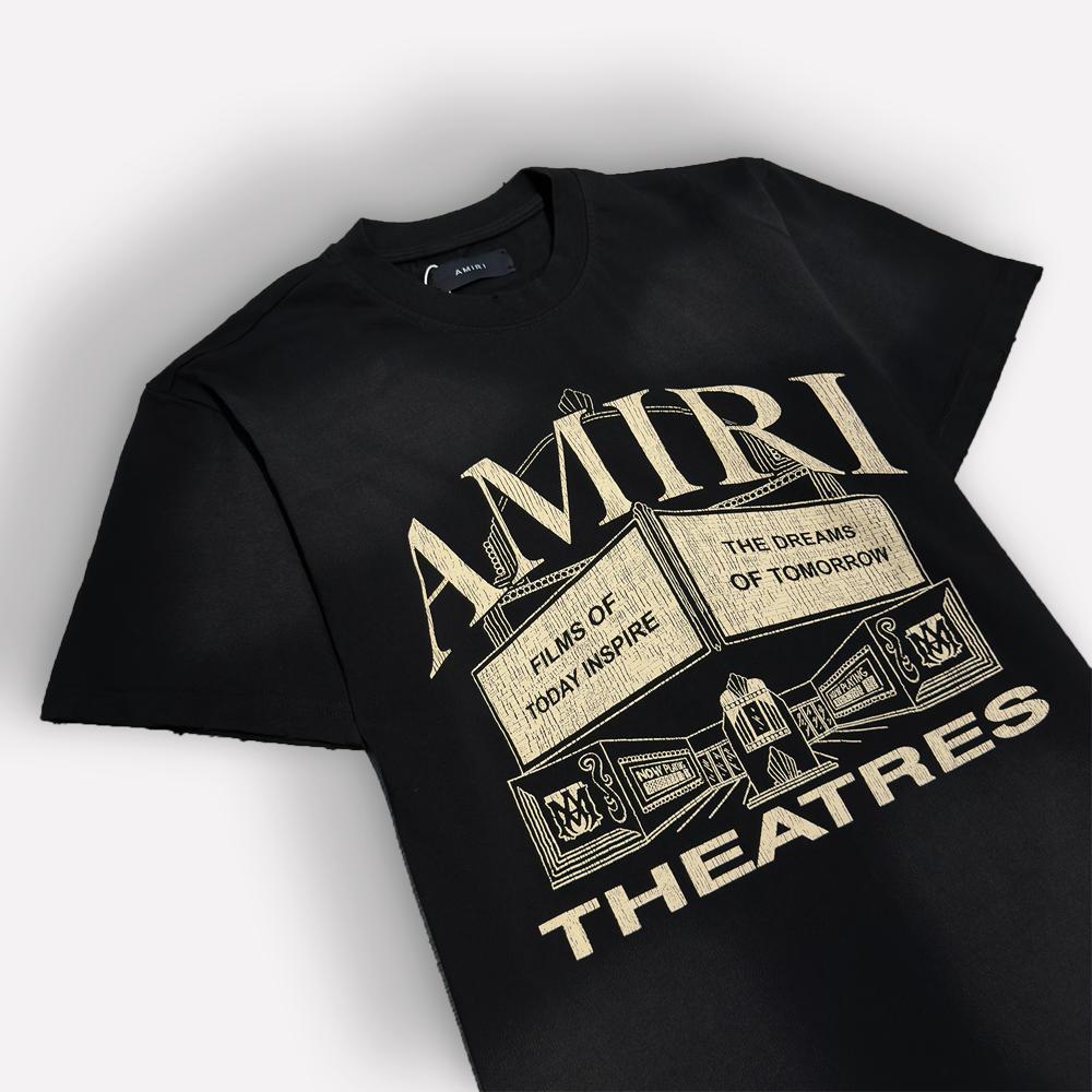 AMIRI Theatres Faded Effect Logo Print T-shirt