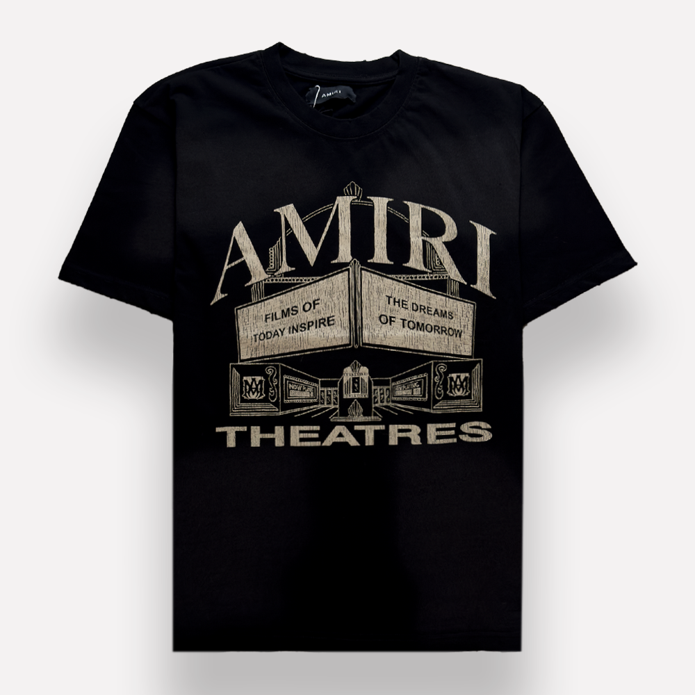AMIRI Theatres Faded Effect Logo Print T-shirt