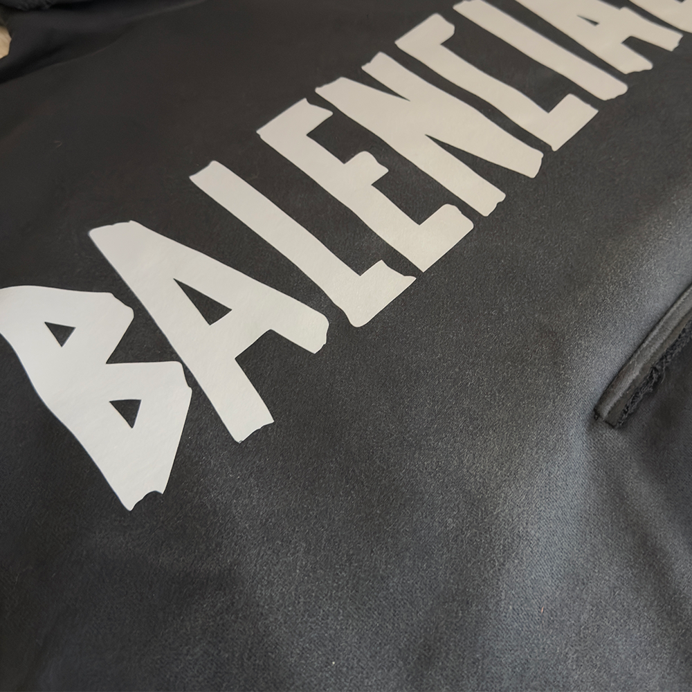 BALENCIAGA Black Faded Oversized Hoodie