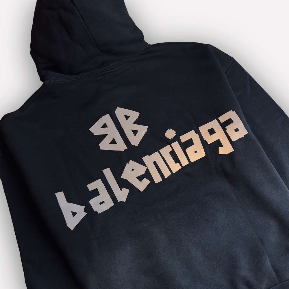 BALENCIAGA Black Faded Oversized Hoodie