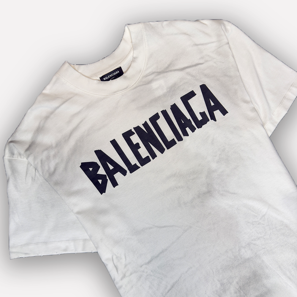 BALENCIAGA Vintage Effect T-Shirt Large Fit