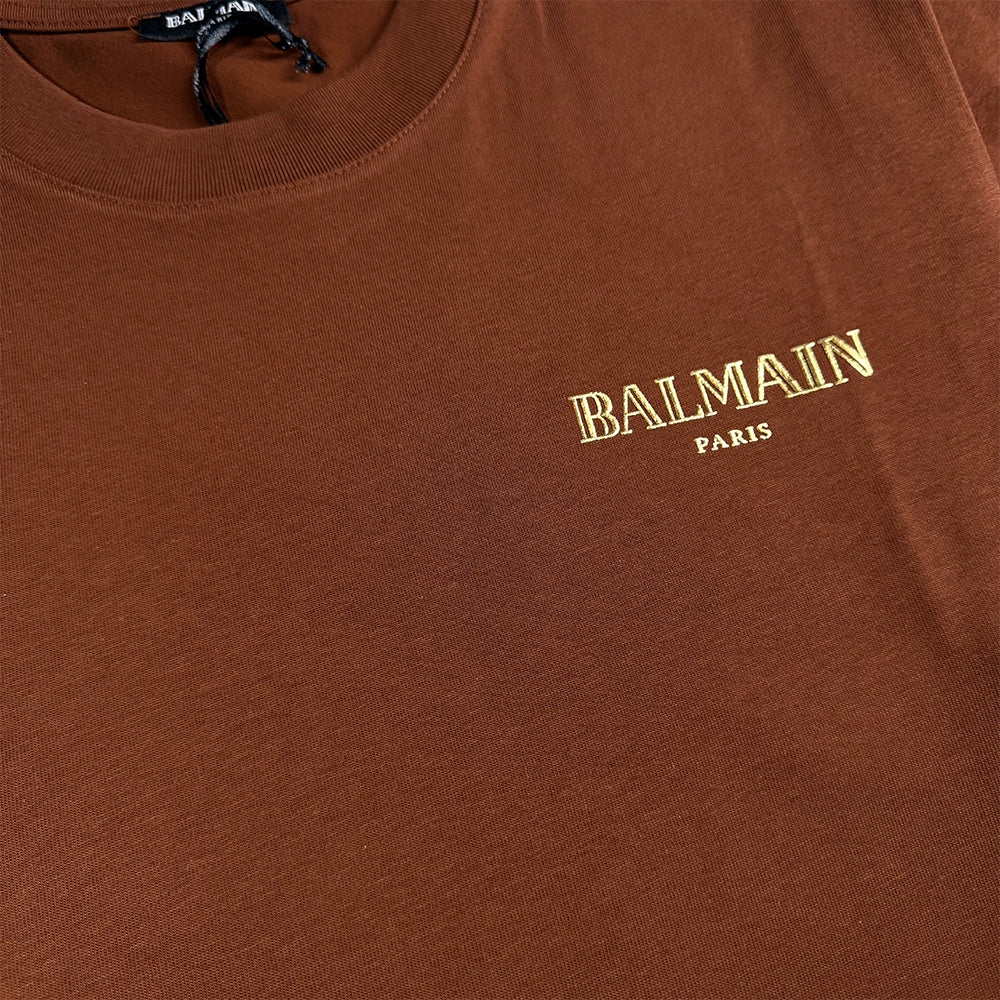 BALMAIN Paris T-Shirt With Gold Logo