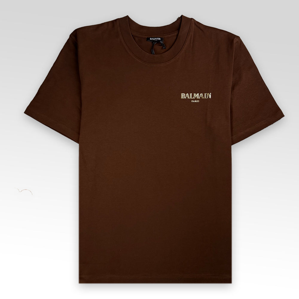 BALMAIN Paris T-Shirt With Gold Logo