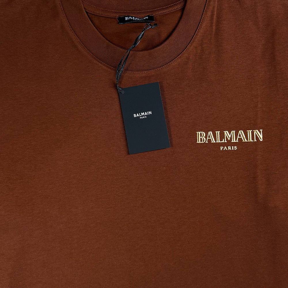 BALMAIN Paris T-Shirt With Gold Logo