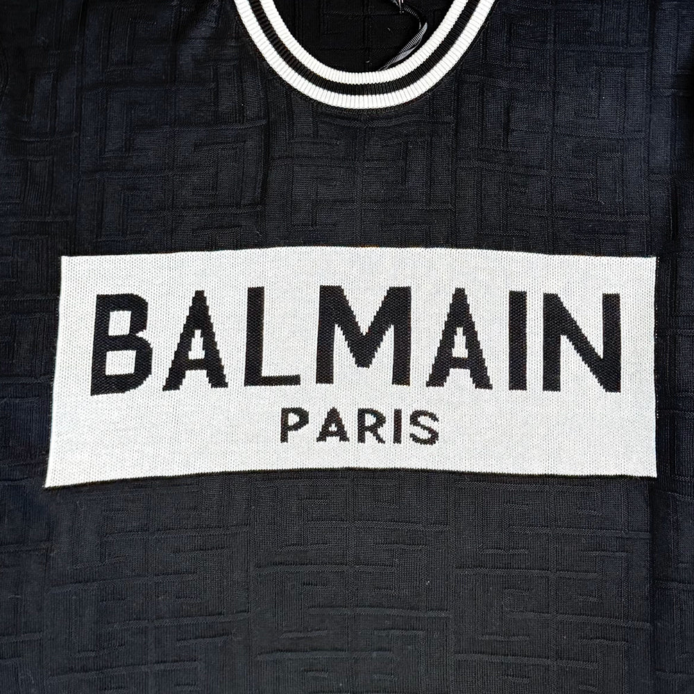 BALMAIN Short-Sleeved Cotton Crewneck Knitwear