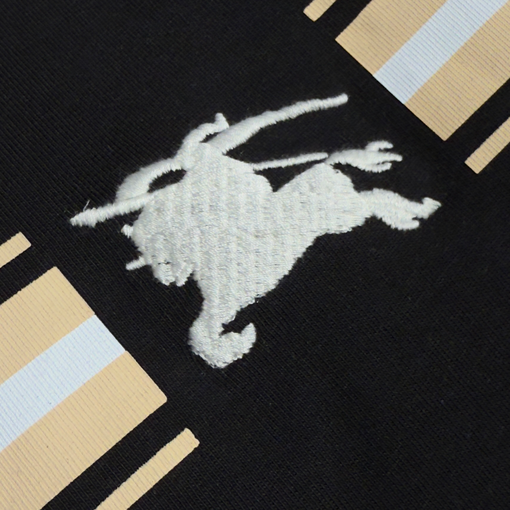 BURBERRY Logo Embroidered Cotton T-shirt
