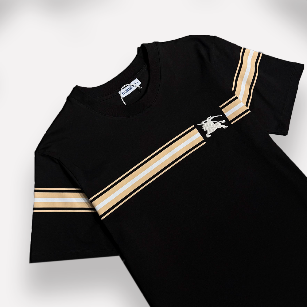 BURBERRY Logo Embroidered Cotton T-shirt