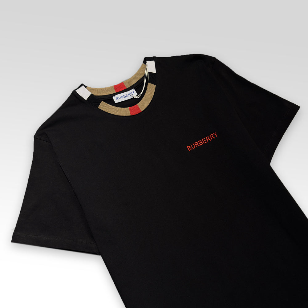 BURBERRY Icon Stripe Trim Cotton T-shirt