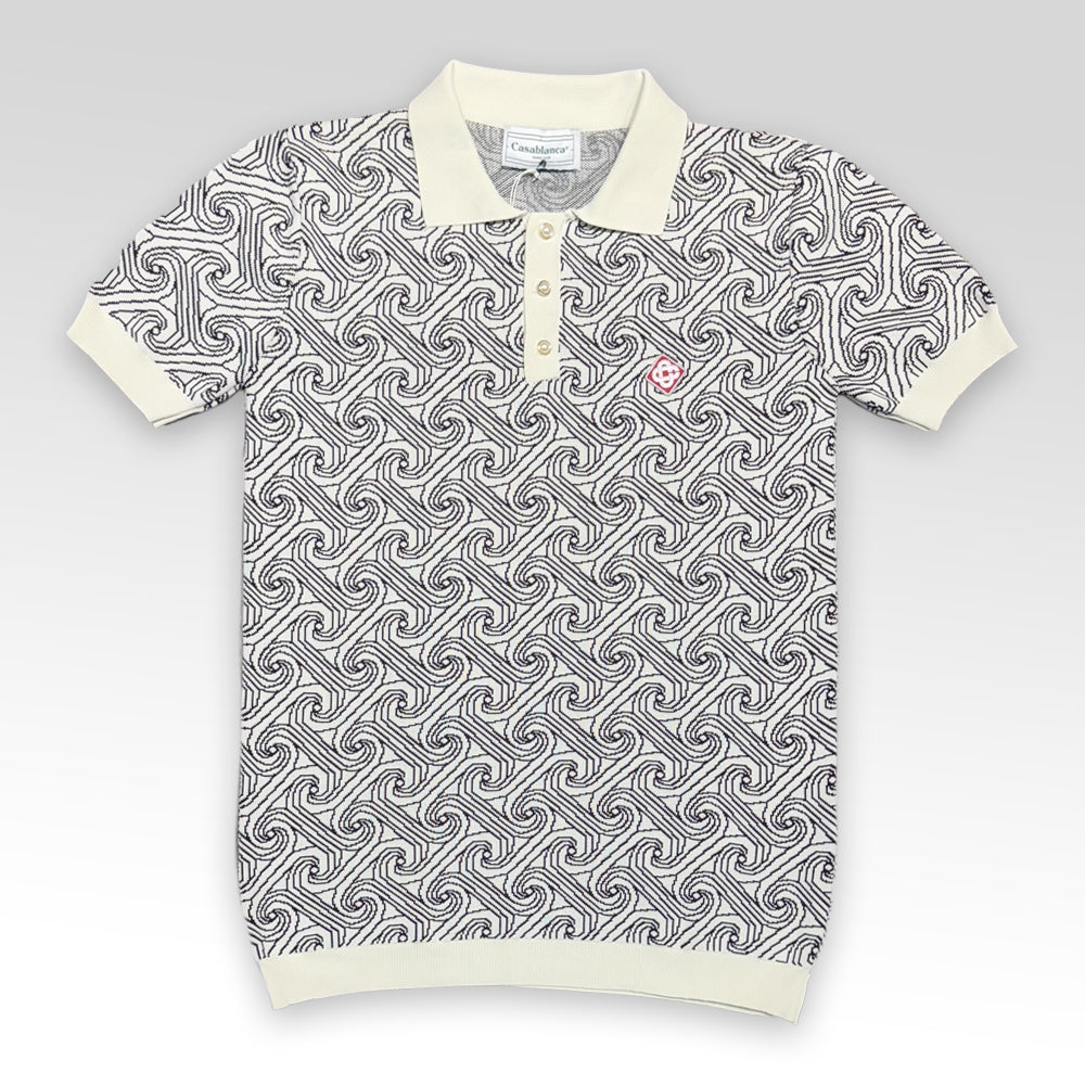 CASABLANCA Monogram Knit Polo Shirt