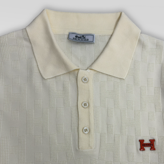Jacquard Knit Polo Shirt