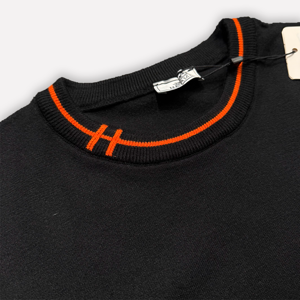HERMES Cotton Crewneck Knit T-Shirt