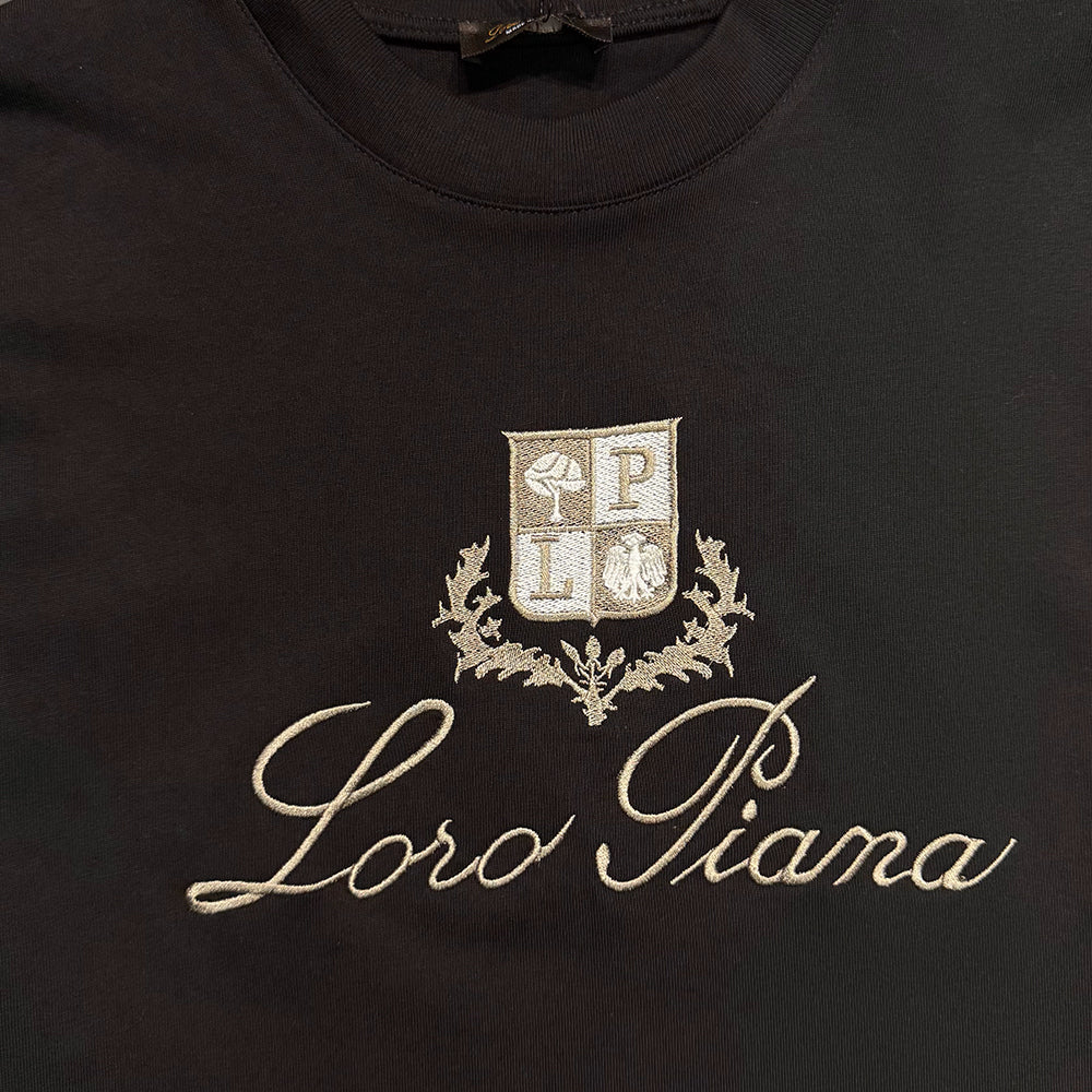 LORO PIANA Logo Embroidered Cotton T-shirt