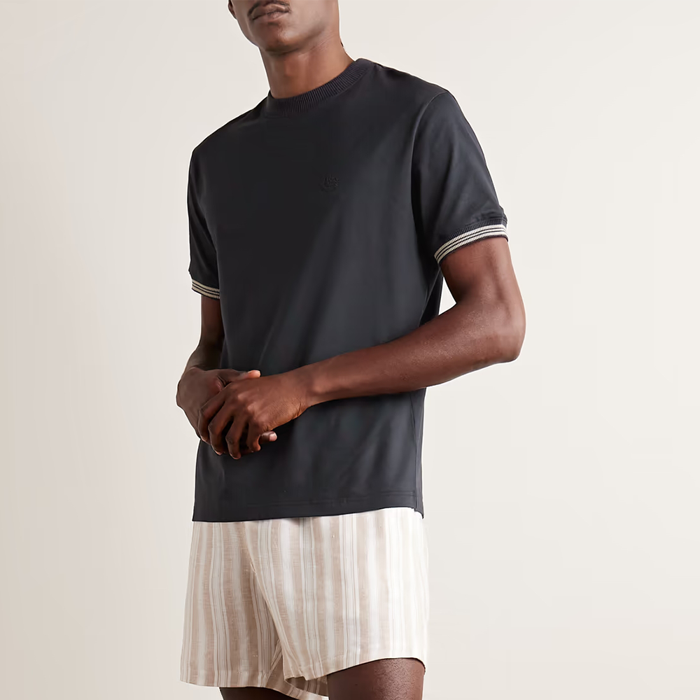 LORO PIANA Logo Embroidered Cotton T-shirt