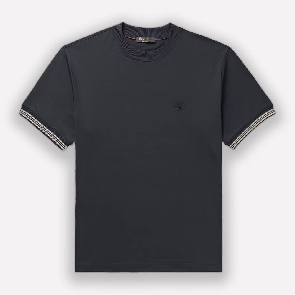 LORO PIANA Logo Embroidered Cotton T-shirt