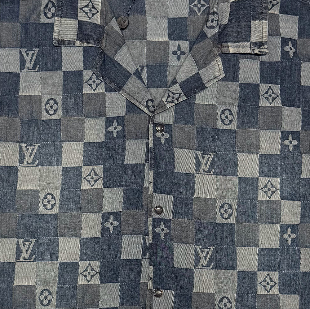 LV Denim Shirt&Shorts Set