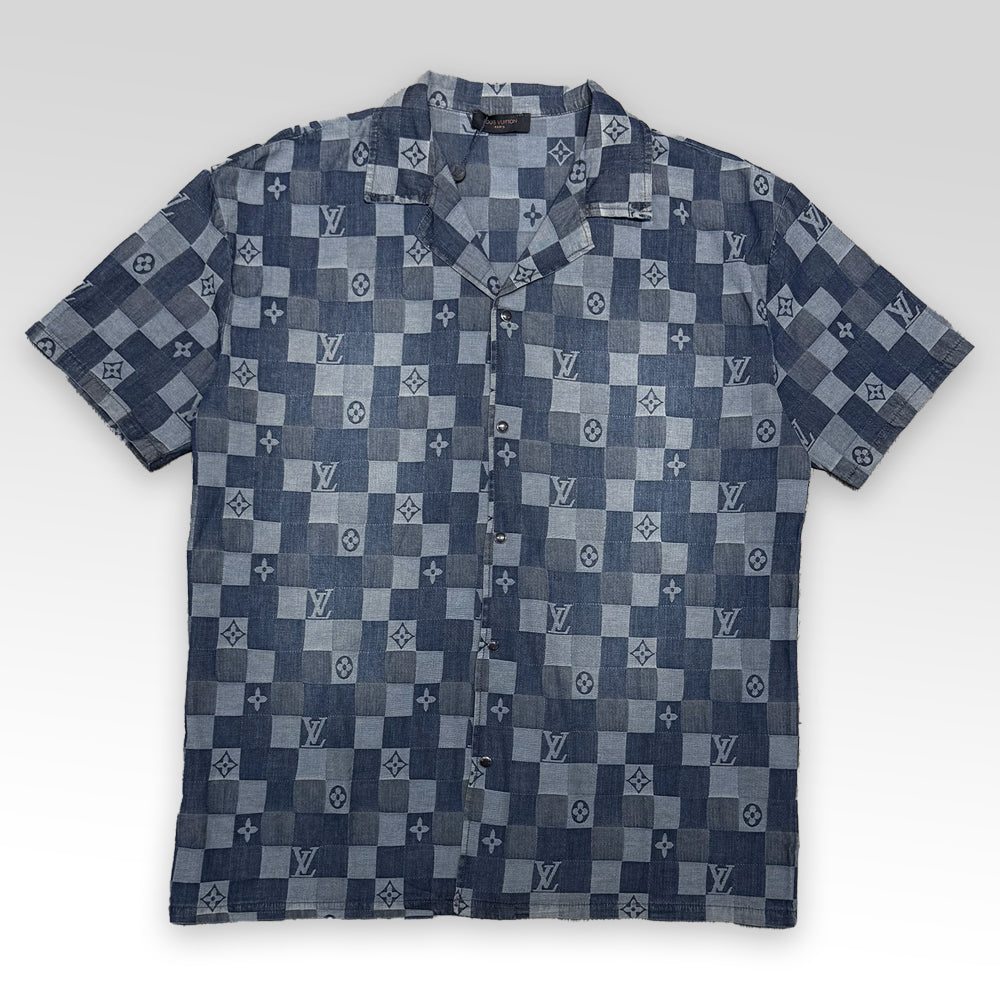 LV Denim Shirt&Shorts Set