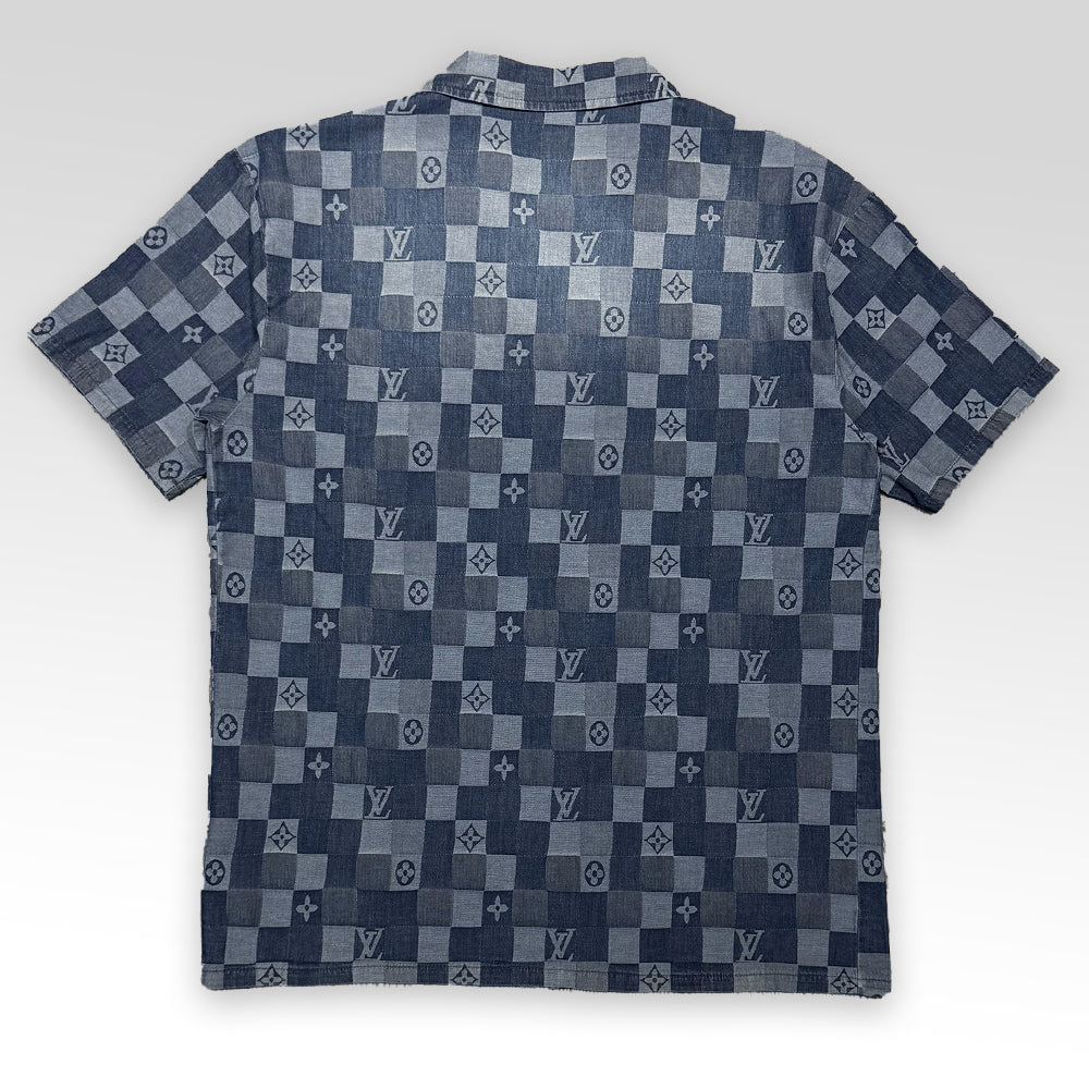 LV Denim Shirt&Shorts Set