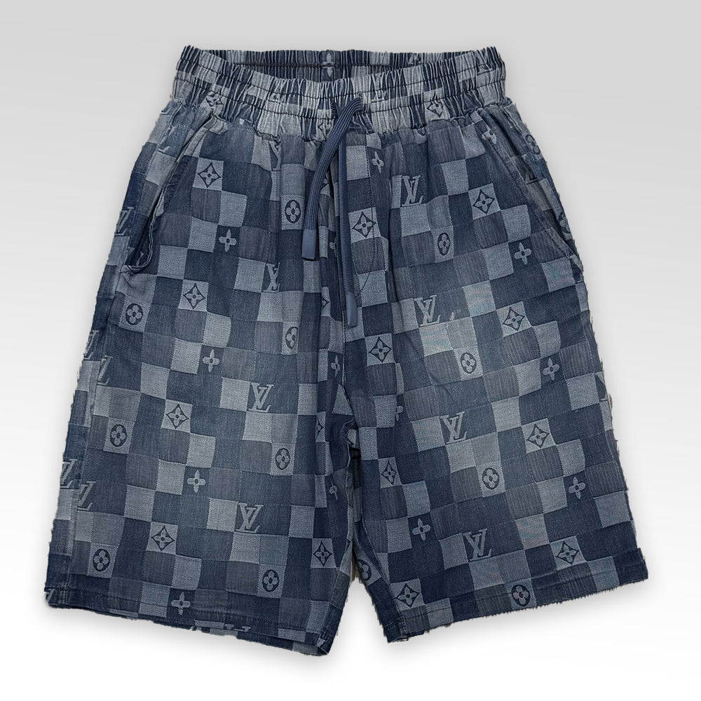 LV Denim Shirt&Shorts Set