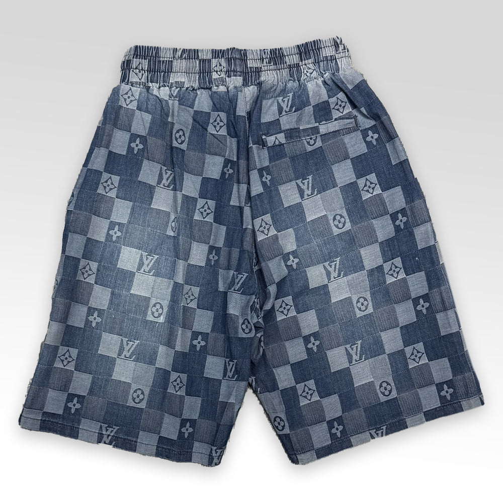 LV Denim Shirt&Shorts Set