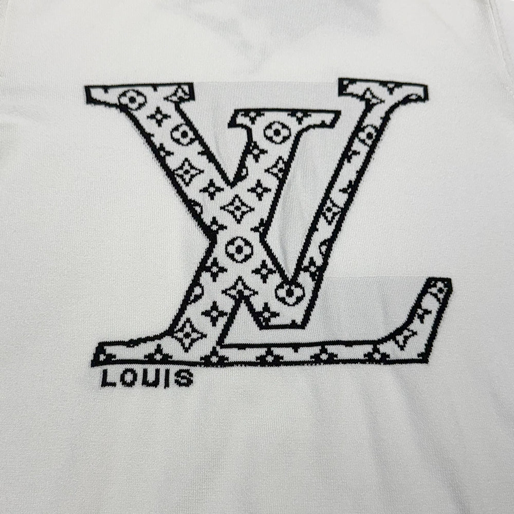 LV Short-Sleeved Cotton Crewneck Knitwear