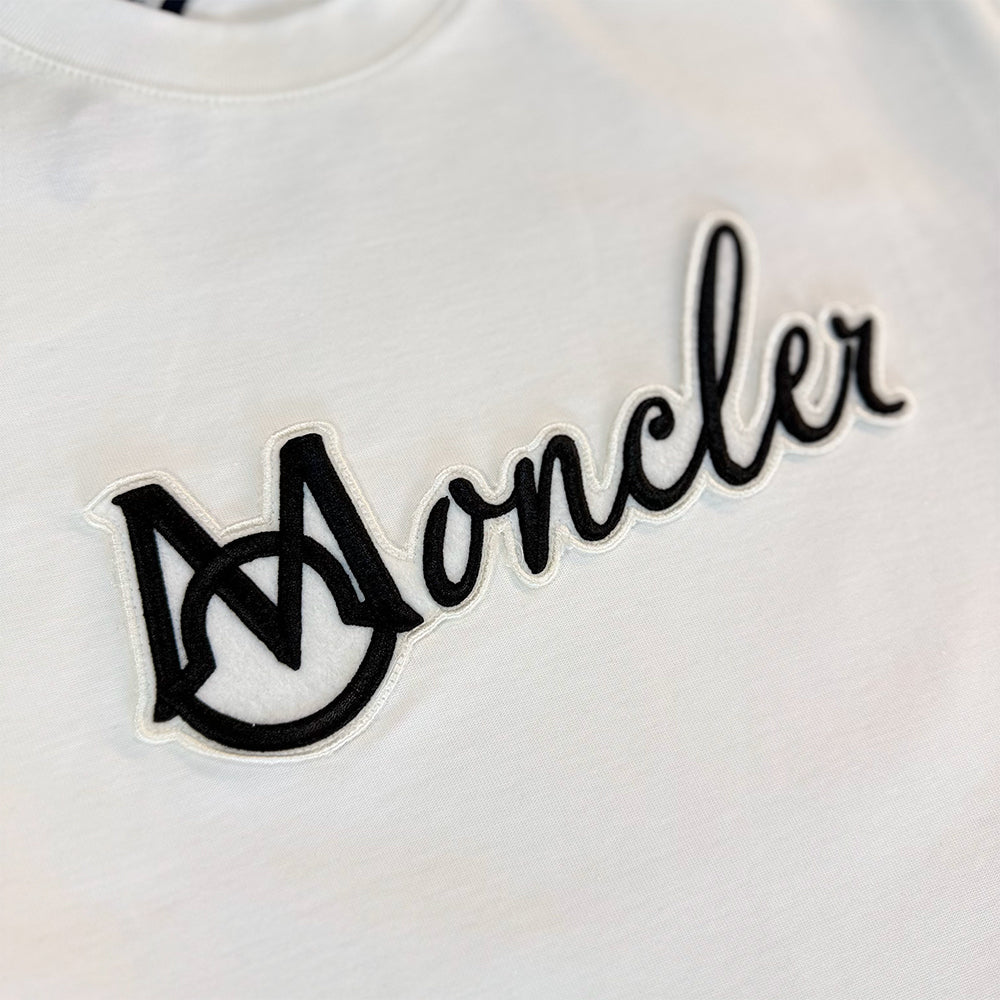 MONCLER Embroidered Varsity Logo Cotton T-shirt