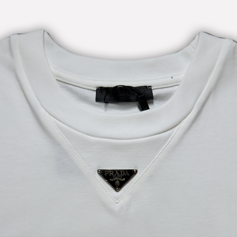 PRADA Metal Triangle Logo T-shirt