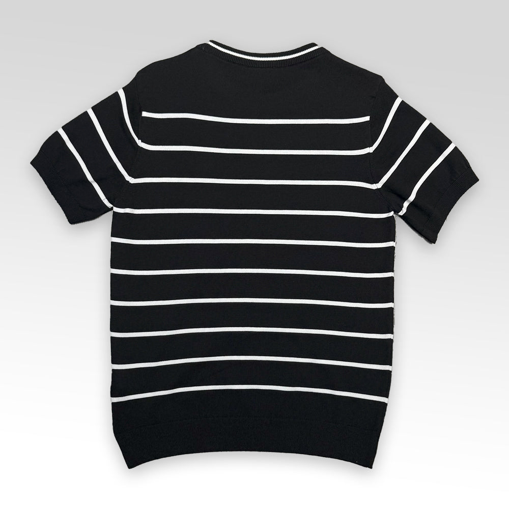 PRADA Metal Triangle Logo Knit T-shirt