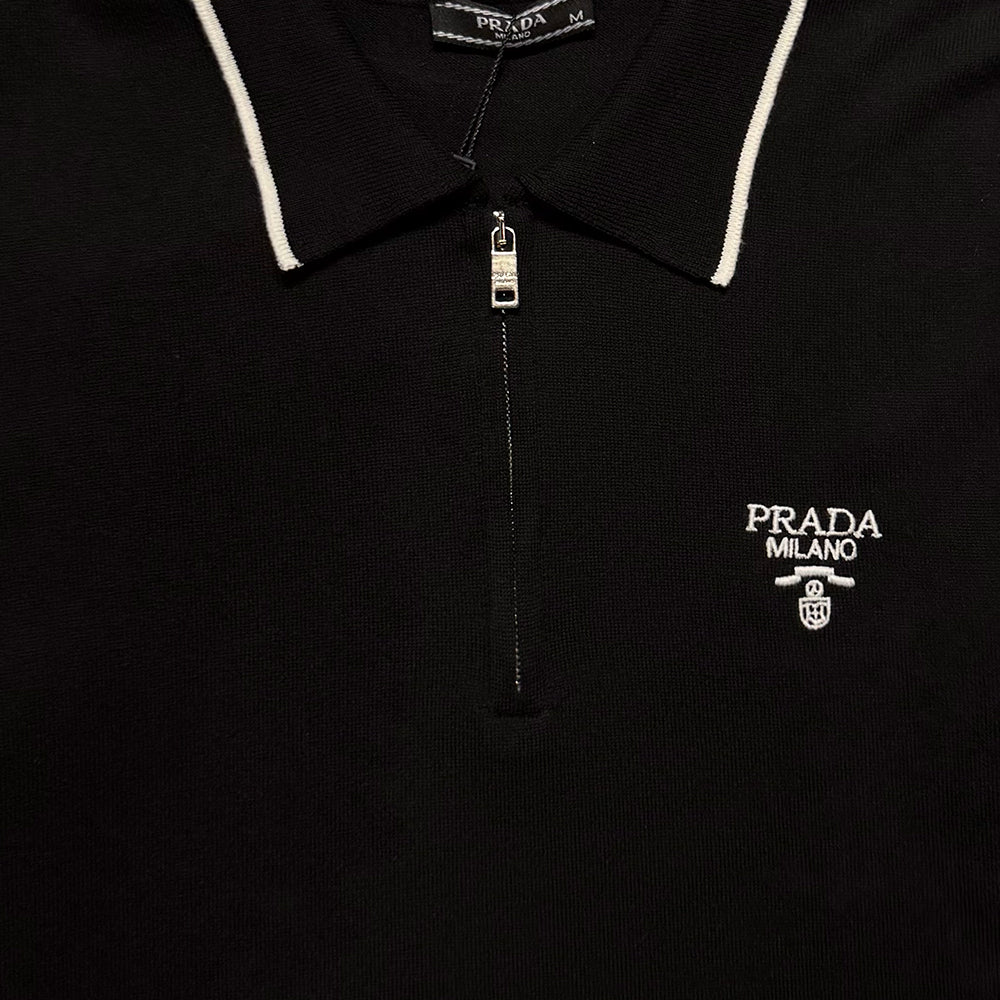 PRADA Polo Collar Knit T-shirt