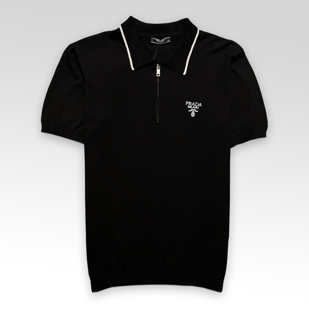 PRADA Polo Collar Knit T-shirt