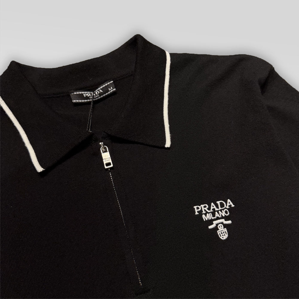 PRADA Polo Collar Knit T-shirt