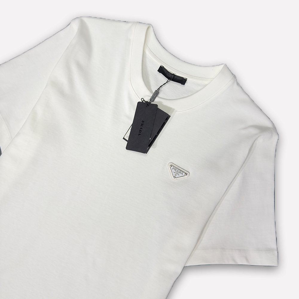 PRADA Metal Triangle Logo T-shirt