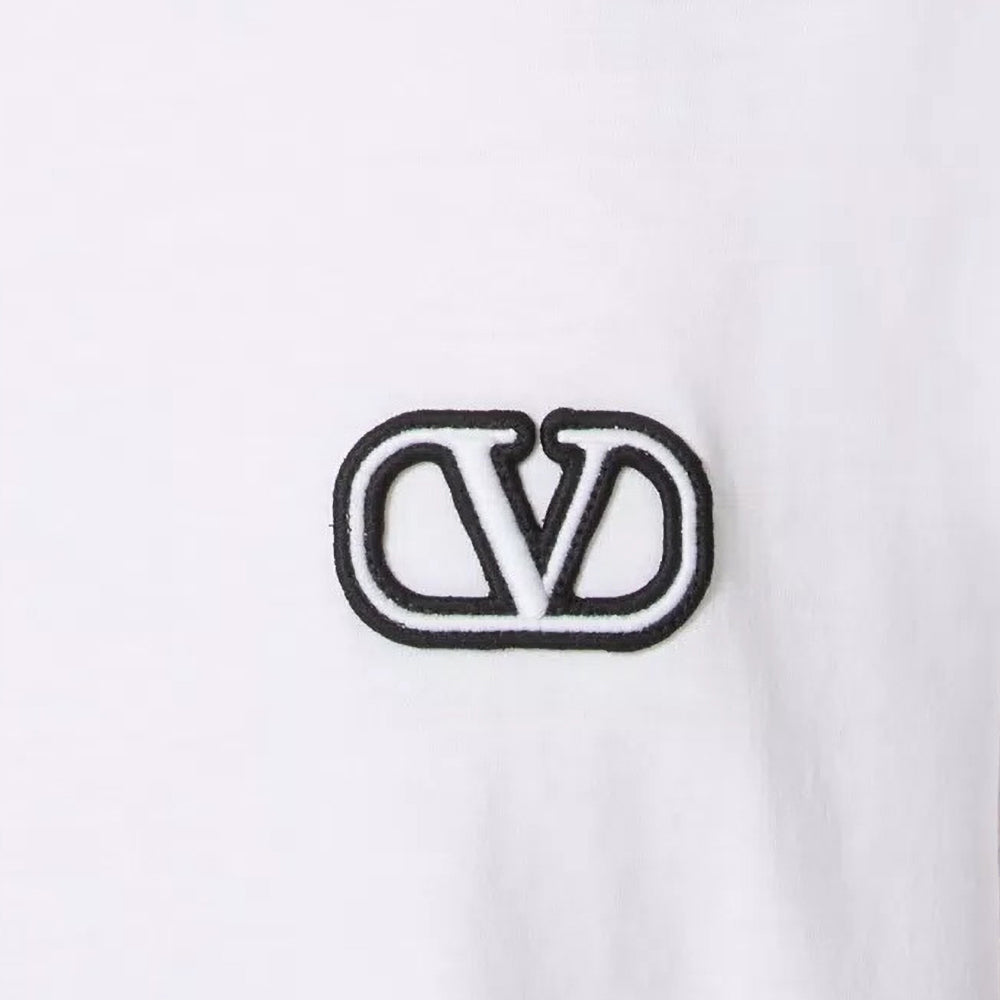 VALENTINO Cotton T-Shirt With V Logo Signature Patch