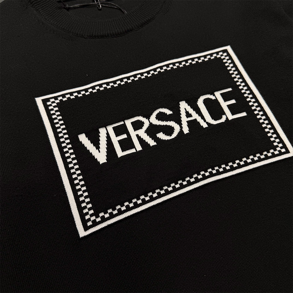 VERSACE Short-Sleeved Cotton Crewneck Knitwear