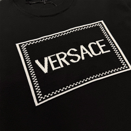 Short-Sleeved Cotton Crewneck Knitwear