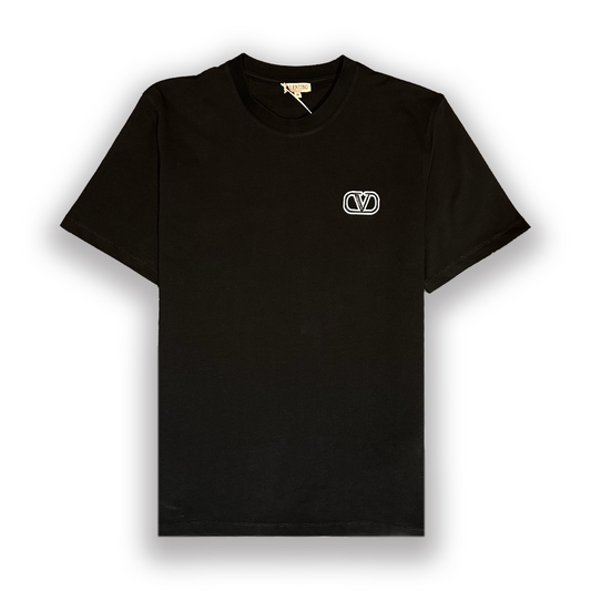VALENTINO Cotton T-Shirt With V Logo Signature Patch
