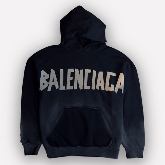 BALENCIAGA Black Faded Oversized Hoodie