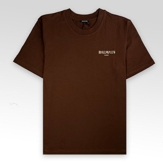 BALMAIN Paris T-Shirt With Gold Logo