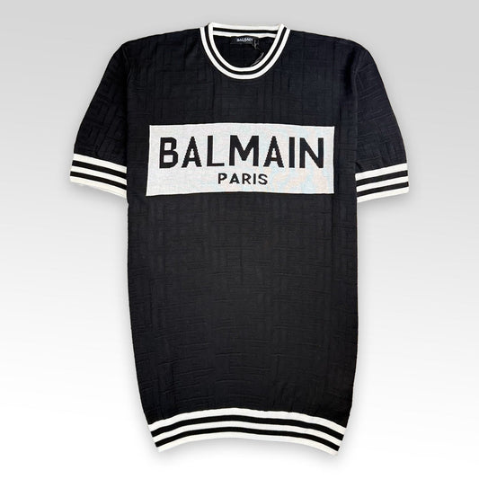 BALMAIN Short-Sleeved Cotton Crewneck Knitwear