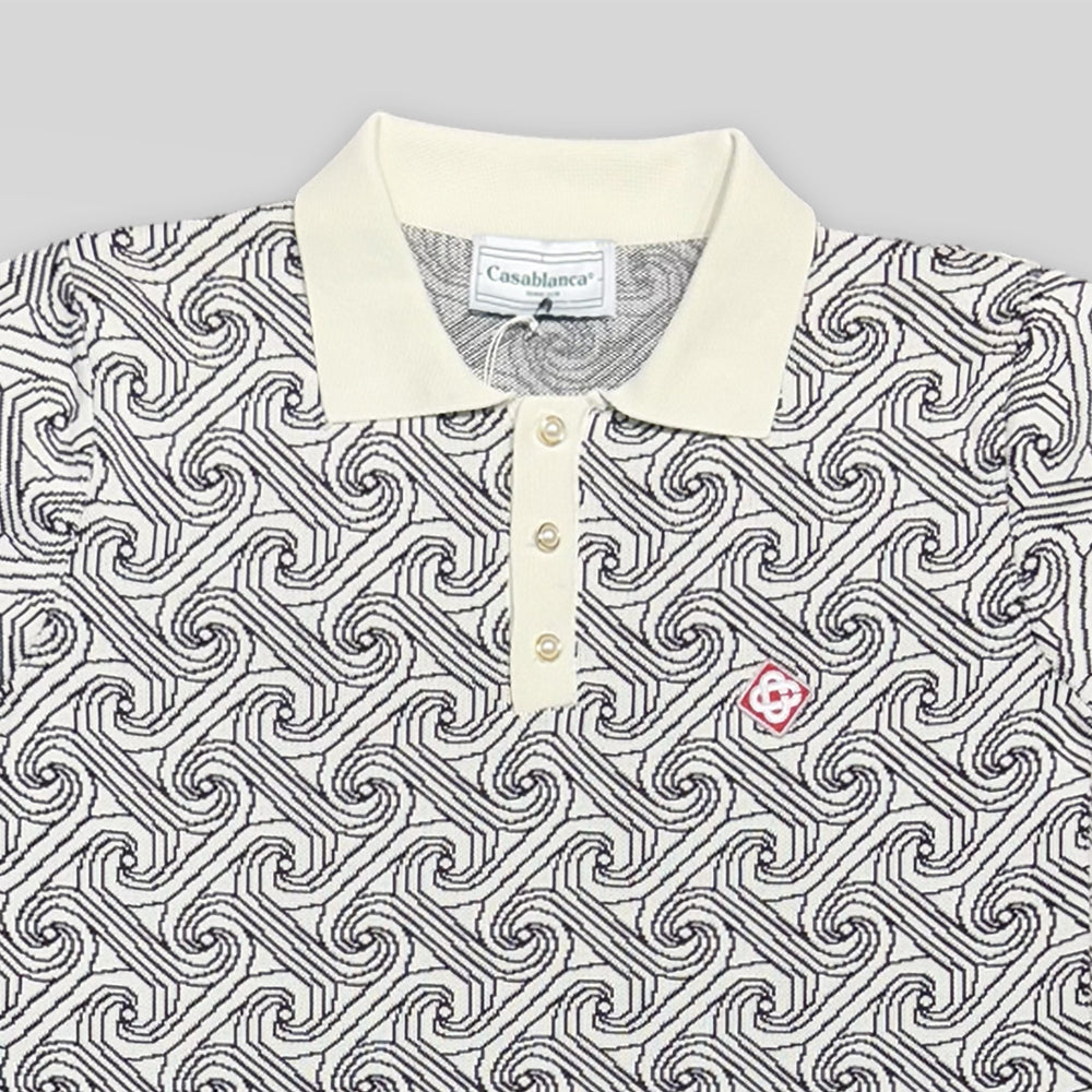 CASABLANCA Monogram Knit Polo Shirt