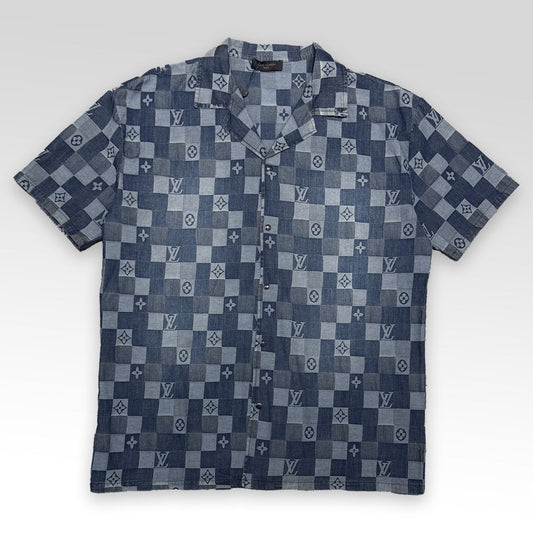 LV Denim Shirt&Shorts Set