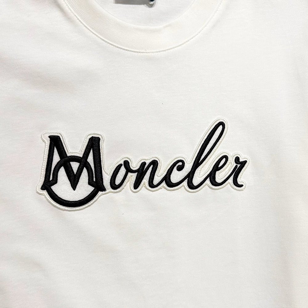 MONCLER Embroidered Varsity Logo Cotton T-shirt